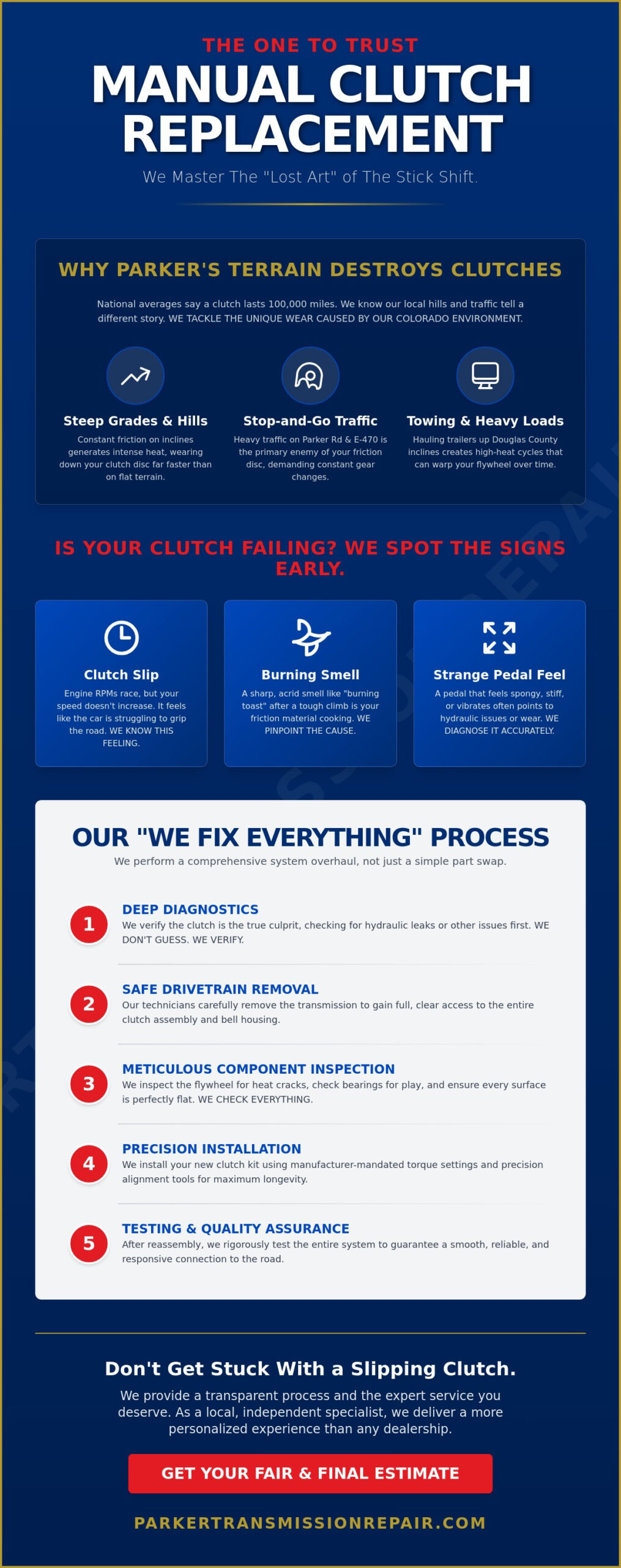 Expert Clutch Replacement in Parker, CO: Precision Manual Transmission Care
