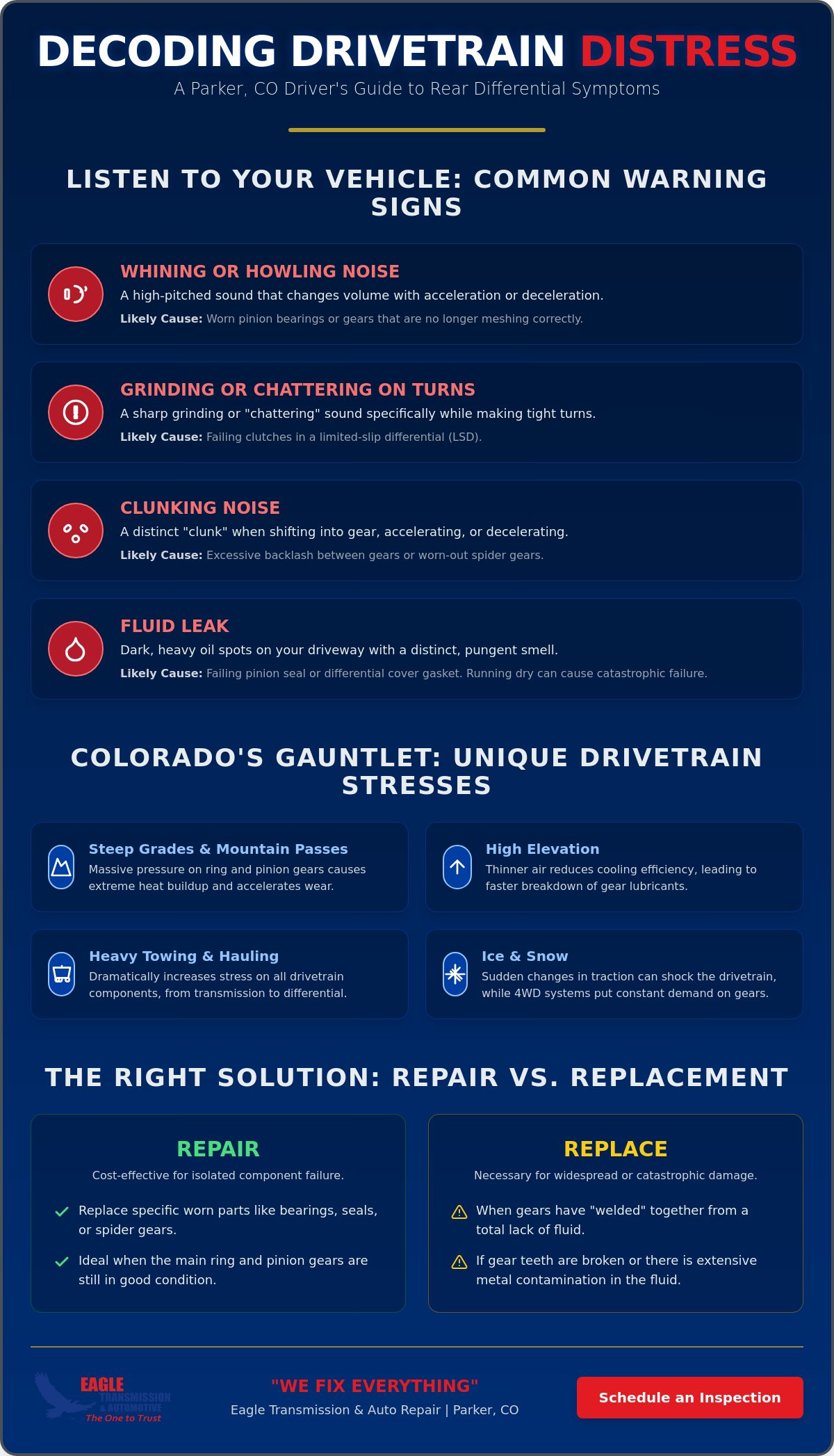 Expert Rear Differential & Drivetrain Repair in Parker, CO