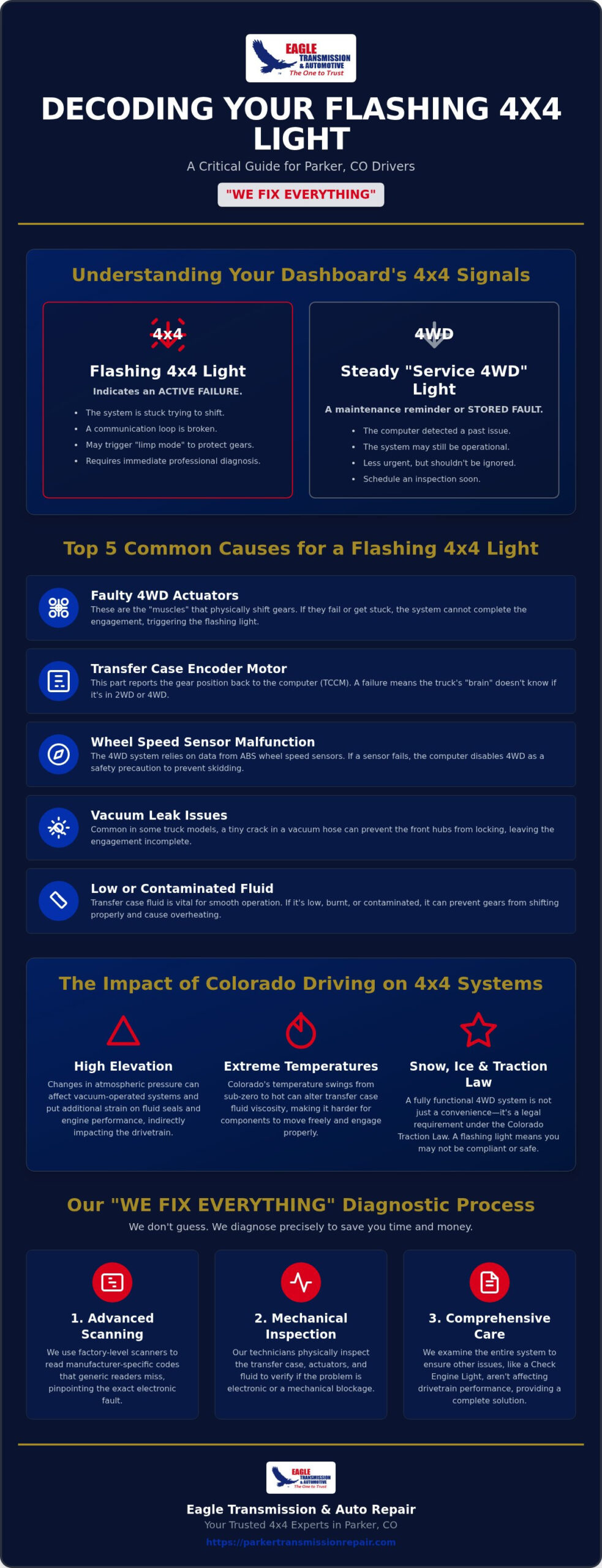 4x4 Light Flashing Repair in Parker, CO: Diagnosis & Solutions