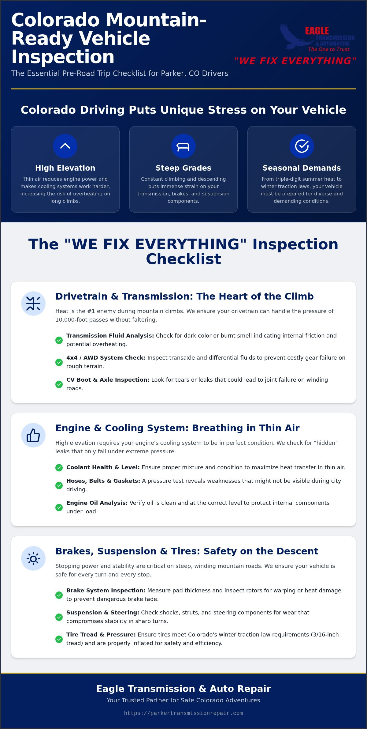 Pre-Road Trip Inspection Centennial: Is Your Vehicle Mountain-Ready for 2026?